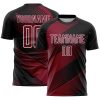Custom Black Crimson-White Line Sublimation Soccer Uniform Jersey