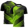 Custom Black Neon Green Line Sublimation Soccer Uniform Jersey
